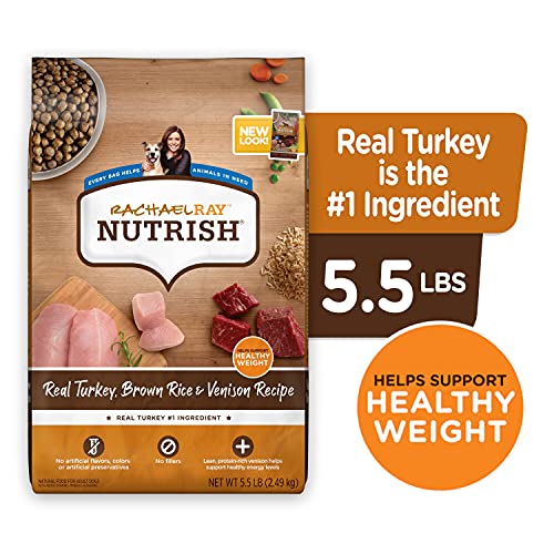 Rachael Ray Nutrish Dry Dog Food, Turkey, Brown Rice & Venison Recipe for Weight Management, 5.5 Pounds