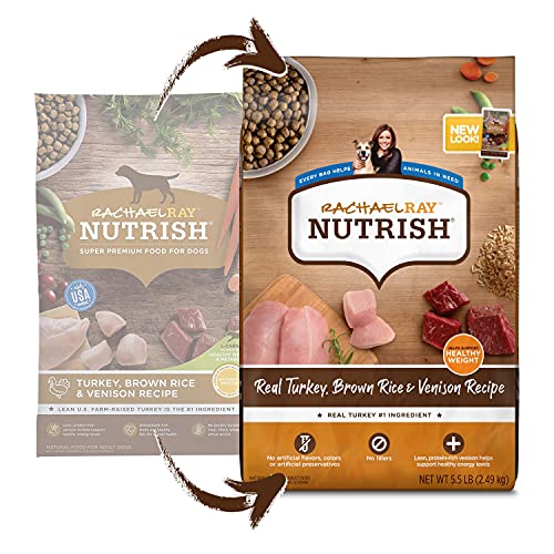 Rachael Ray Nutrish Dry Dog Food, Turkey, Brown Rice & Venison Recipe for Weight Management, 5.5 Pounds