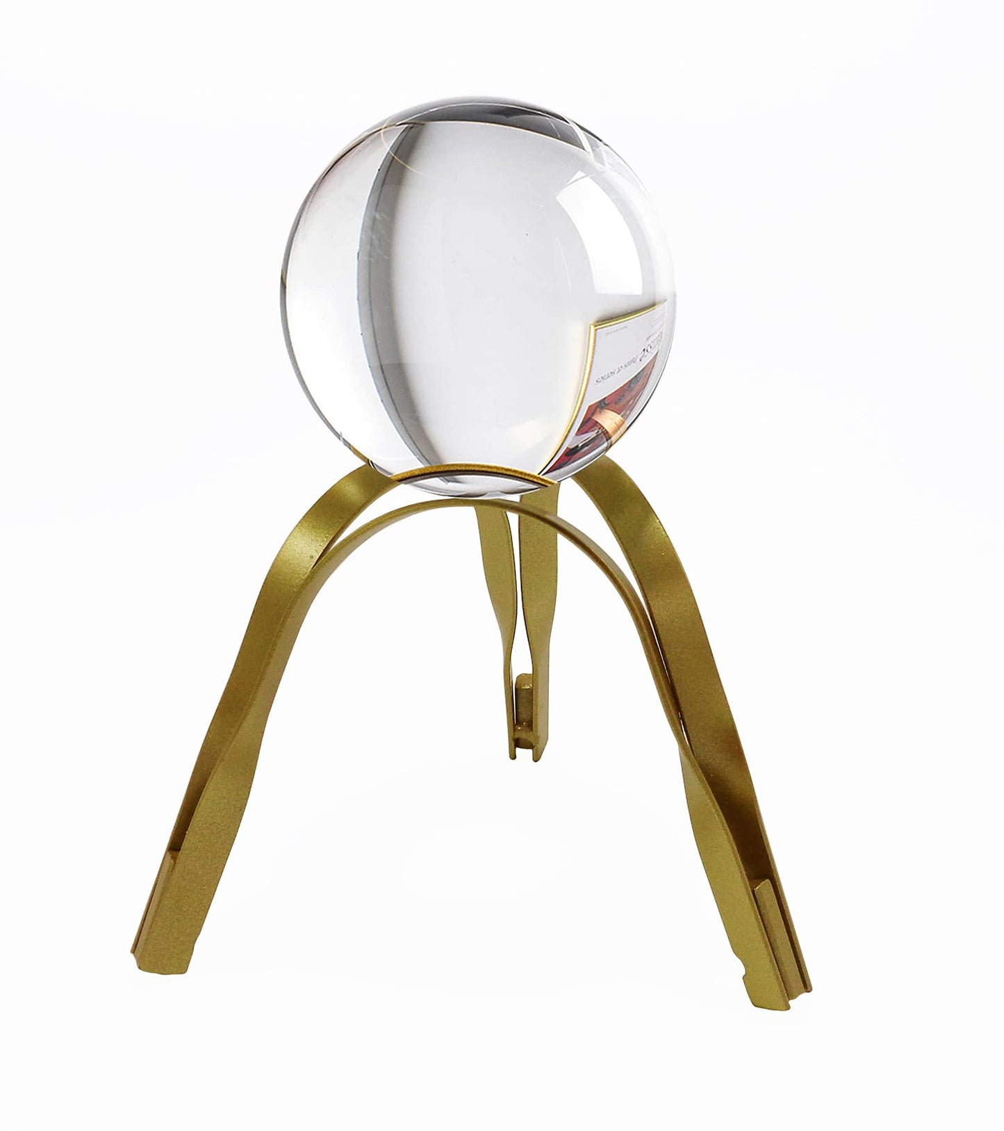 Modern Abstract Art Crystal Ball with Gold Iron Stand Decorative Ornaments for Living Room Bedroom TV Cabinet Crafts Gifts Office Home Decor (Pipe)