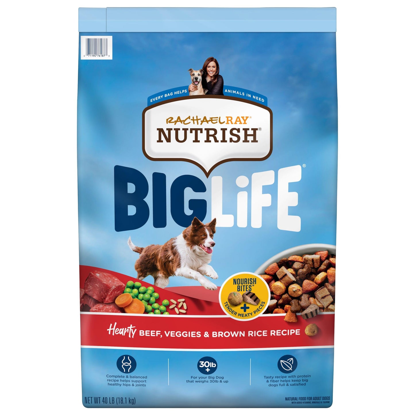 Nutrish Large Breed Real Beef, Pea, Carrot & Brown Rice Recipe Whole Health Blend Dry Dog Food, 14 lb. Bag (Rachael Ray)