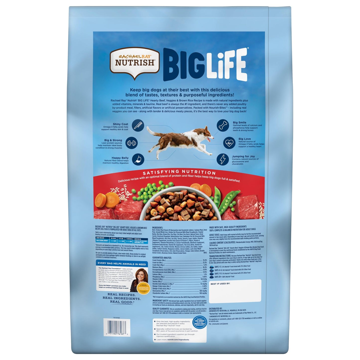 Nutrish Large Breed Real Beef, Pea, Carrot & Brown Rice Recipe Whole Health Blend Dry Dog Food, 14 lb. Bag (Rachael Ray)
