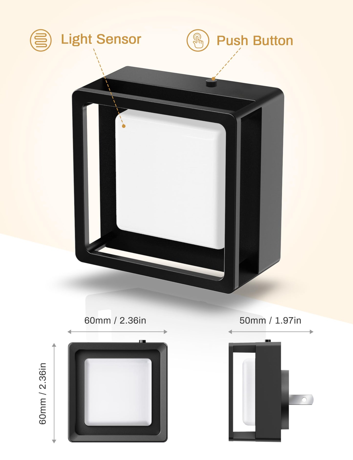 DORESshop LED Night Light, Night Lights Plug Into Wall [2 Pack] with Dusk-to-Dawn Sensor, Dimmable Nightlights, Adjustable Brightness for Bathroom, Hallway, Bedroom,Kids Room,Stairway,Soft White