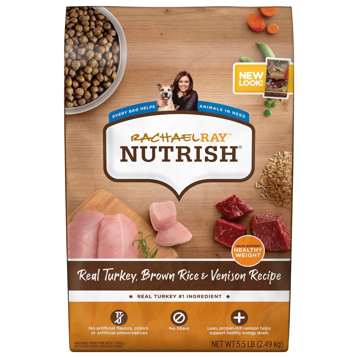 Rachael Ray Nutrish Dry Dog Food, Turkey, Brown Rice & Venison Recipe for Weight Management, 5.5 Pounds
